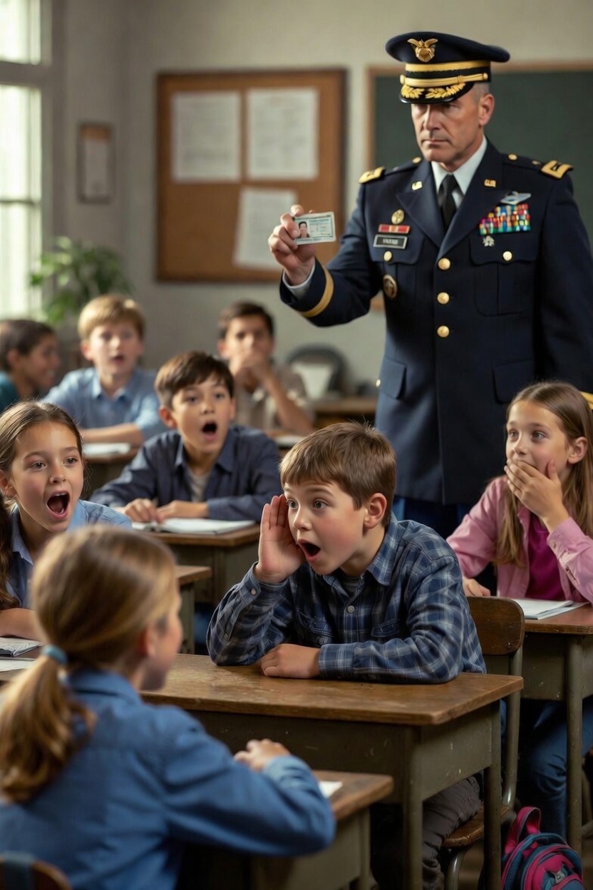 “My dad works at the Pentagon,” the boy whispered, sparking laughter and disbelief from classmates and even his teacher. Minutes later, heavy boots echoed in the hallway as a high-ranking officer entered, flashing his ID and asking coldly, “Who called my son a liar?”