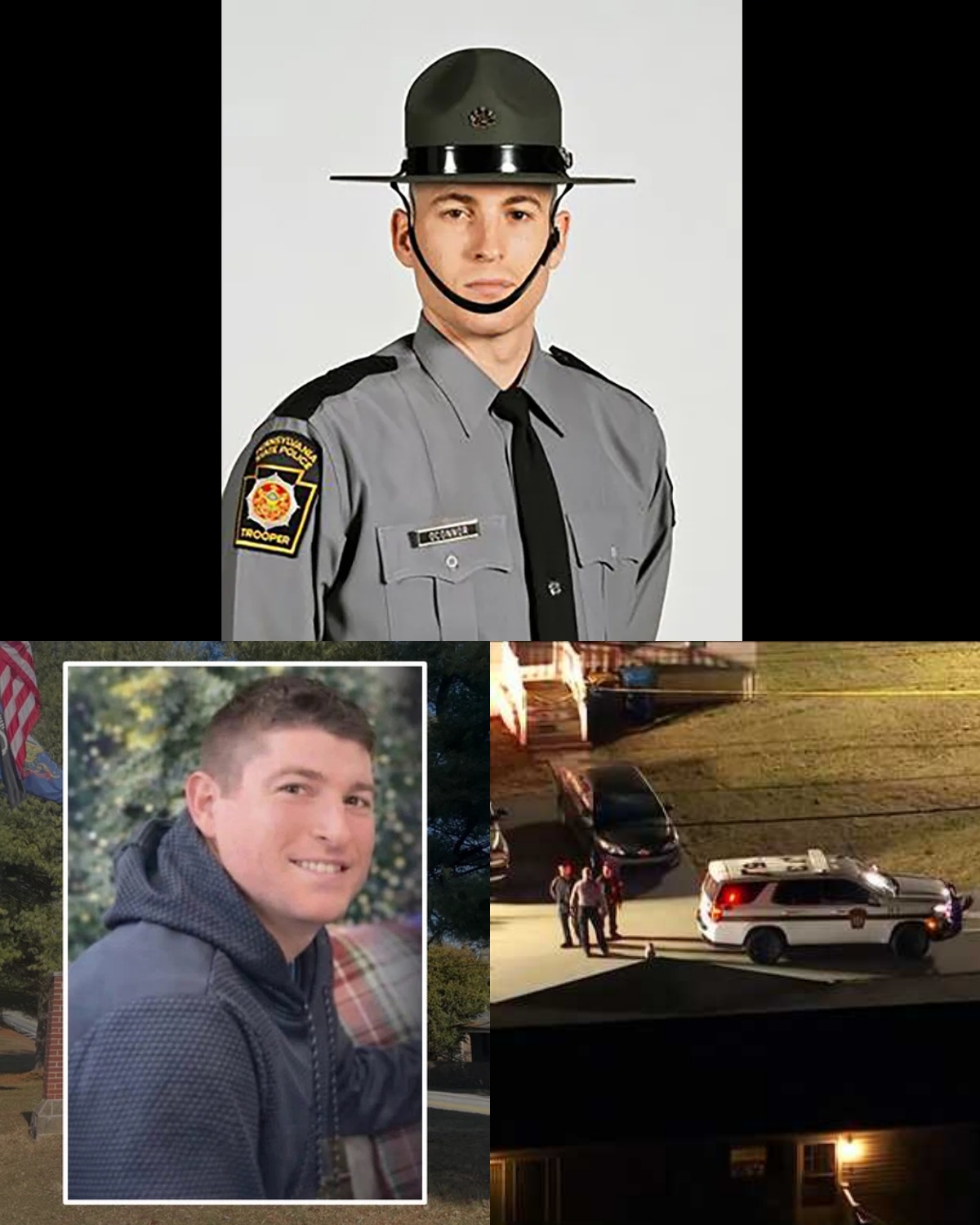 Those were the heartbreaking words from the wife of Timothy J. O’Connor Jr. after the trooper was gunned down during what should have been a routine traffic stop in Chester County. Authorities say O’Connor pulled over a driver for erratic driving. He radioed in the stop — then walked toward the car. Seconds later, the driver opened fire. The suspect, identified as Jesse Nathan Elks, later shot himself, leaving investigators piecing together what triggered the deadly encounter. O’Connor, a 40-year-old veteran trooper, left behind a devastated family who had been waiting at home for him to return. What happened in those final moments on that dark roadside is now the focus of a growing investigation.